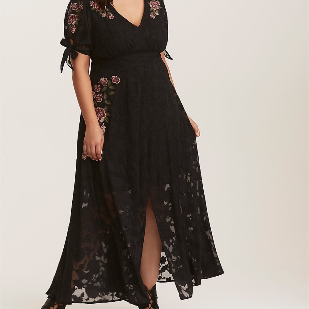 Black floral maxi dress